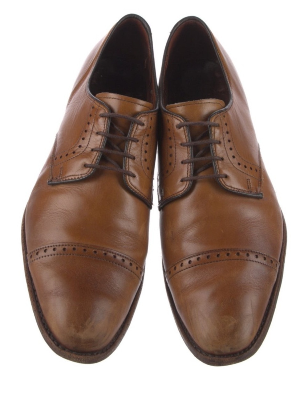 Allen Edmonds Clifton Cap Toe Derby Shoes Brown Leather Men’s 11.5 D + Box - Picture 2 of 4